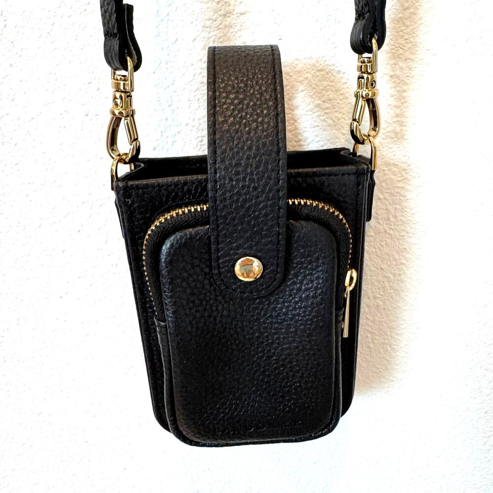 Bandolier Hailey Holster Leather Crossbody Phone Bag – Black & Gold - Picture 9 of 9